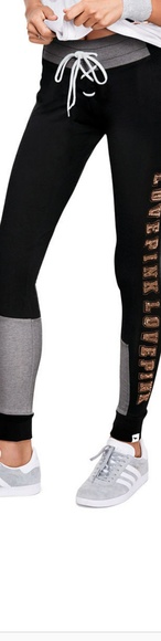 Nwt Victorias Secret PINK Rose Gold Bling Leggings - Picture 2 of 8